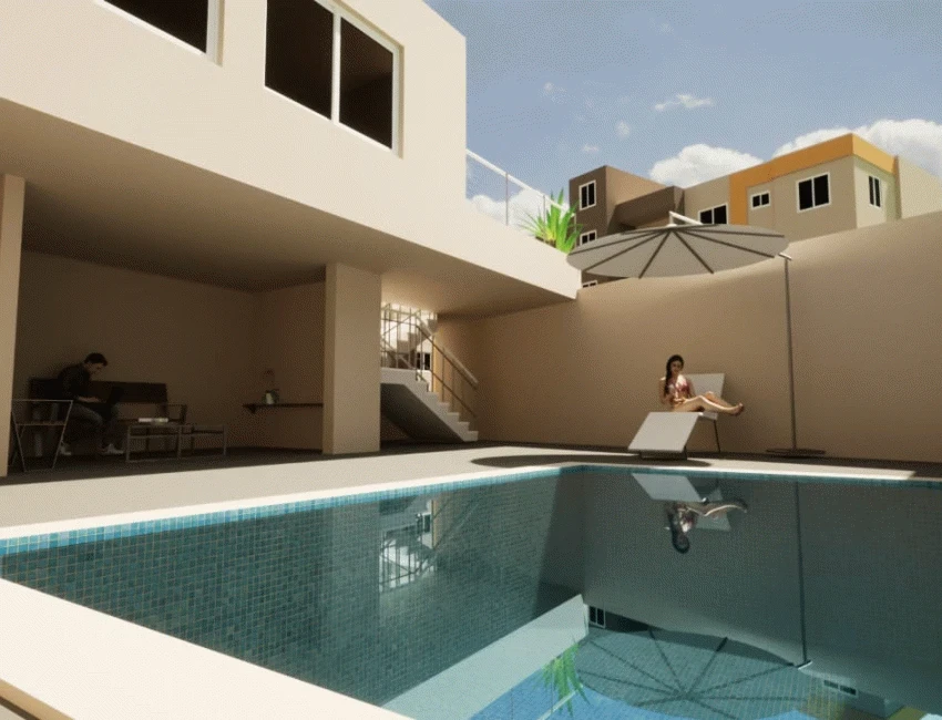 Proyecto de apartamentos con piscina en La Jacobo